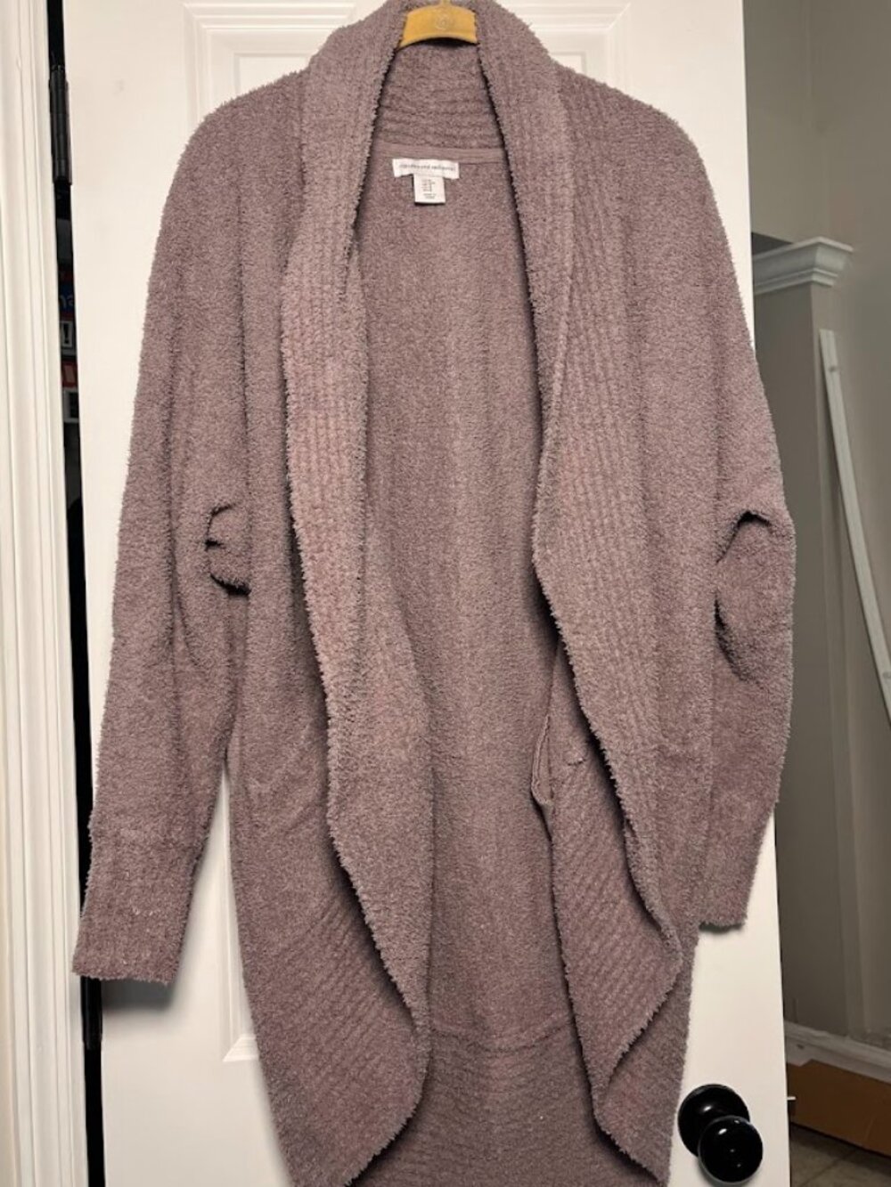 Cupcakes and Cashmere Dusty Mauve Boucle Knit Cocoon Cardigan Sweater | Size Med